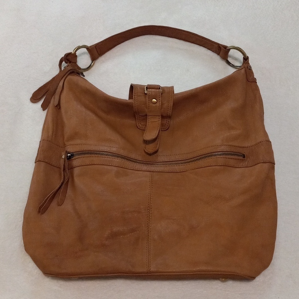 Topshop Brown Leather Hobo Bag